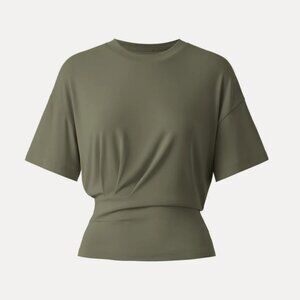 Crewneck Short Sleeve Tucked Tee